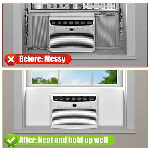 LBG Products Window Air Conditioner Side Panels White Full Surround AC Foam Panel for Indoor Units 39" x 17" | Insulation for All Seasons thumbnail 5