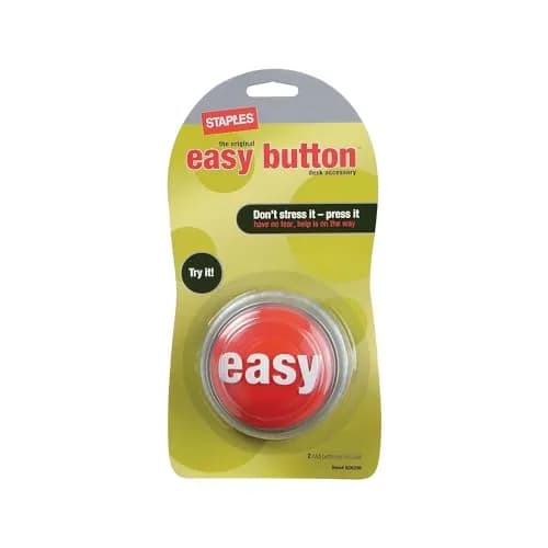 Staples Easy Button, Red & Silver, 3-Pack | Iconic Office Desk Toy for Motivation & Stress Relief thumbnail 2