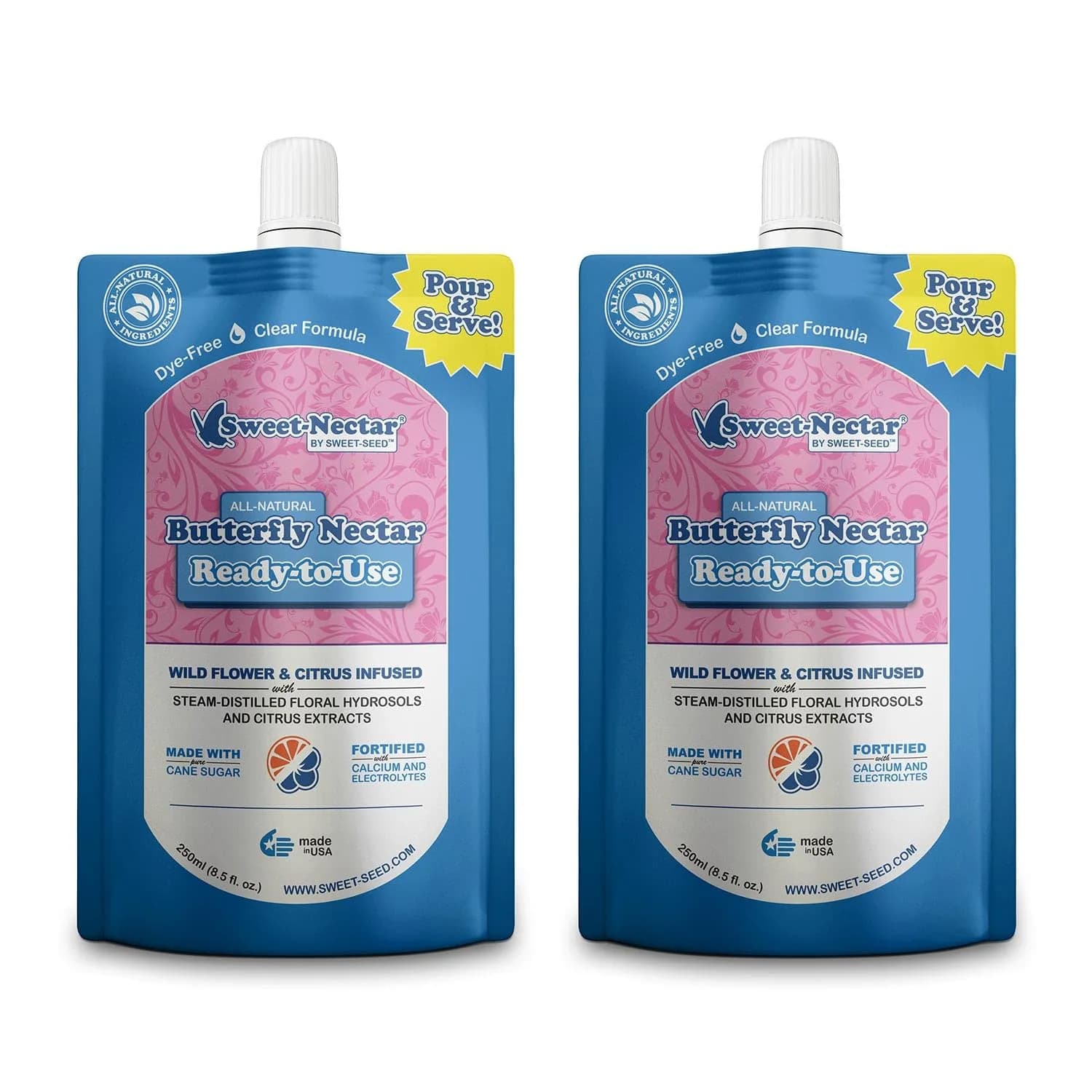 sweet-seed Butterfly Nectar 8oz | Extends Nectar Life for Butterfly Feeders — Clear