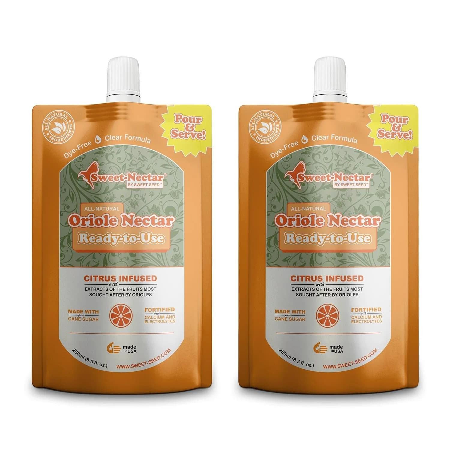 sweet-seed Oriole Nectar 250mL | Ready to Use Nectar for Oriole Feeders — Clear