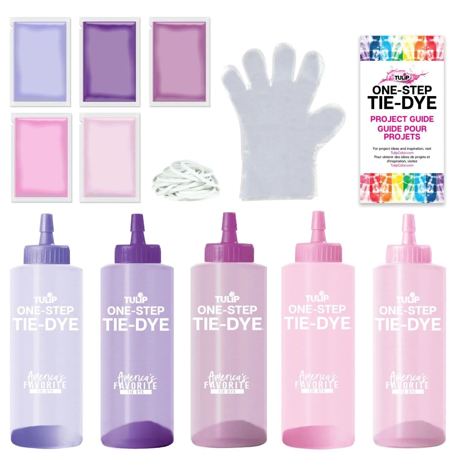Tulip One-Step Tie-Dye Kit Tiara Pink & Purple Colors | Permanent Vibrant Fabric Dye for Cotton, Rayon, Silk (10 Bottles + 5 Refills) - view 2