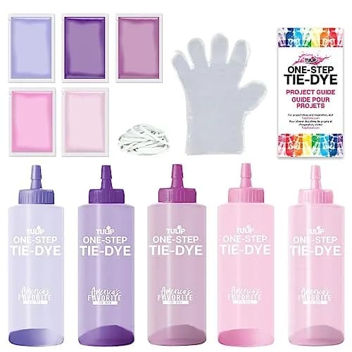 Tulip One-Step Tie-Dye Kit Tiara Pink & Purple Colors | Permanent Vibrant Fabric Dye for Cotton, Rayon, Silk (10 Bottles + 5 Refills) thumbnail 2