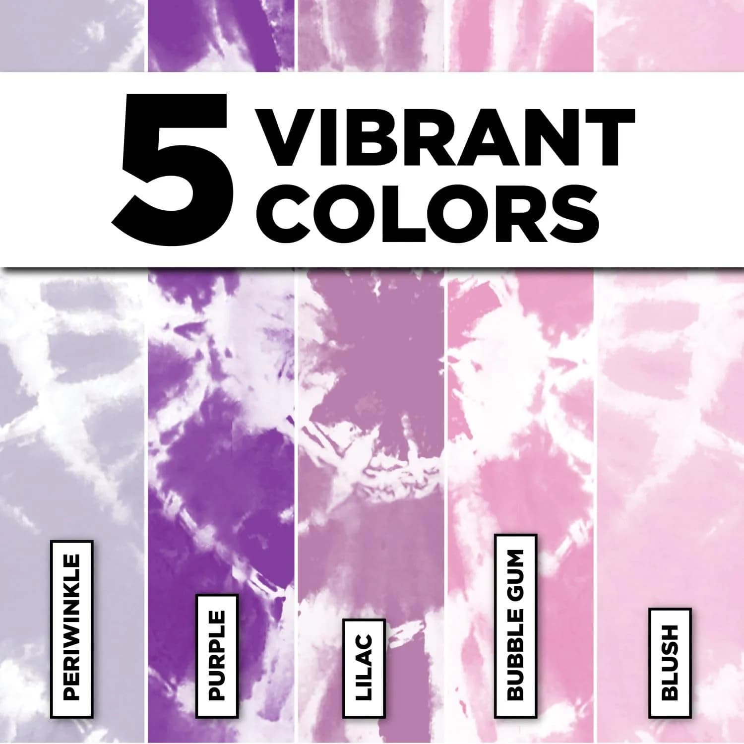 Tulip One-Step Tie-Dye Kit Tiara Pink & Purple Colors | Permanent Vibrant Fabric Dye for Cotton, Rayon, Silk (10 Bottles + 5 Refills) - view 4
