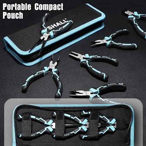 SHALL Mini Pliers Set, 6-Piece Small Pliers Tool Set Includes Needle Nose, Long Nose, Bent Nose, Diagonal, End Cutting & Linesman for Crafts & Repair | Compact & Durable thumbnail 5