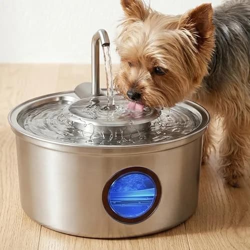 Hicuper Stainless Steel Cat Water Fountain 3.2L | Quiet Flow, Multi-Filter, Removable Bowl thumbnail 1