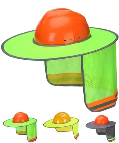 UNCO Industrial Hard Hat Sun Shield Green | Full & Standard Brim Mesh Sunshade with Reflective thumbnail 1