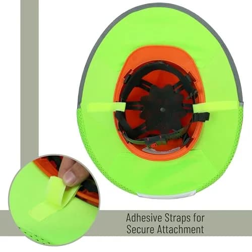 UNCO Industrial Hard Hat Sun Shield Green | Full & Standard Brim Mesh Sunshade with Reflective thumbnail 5