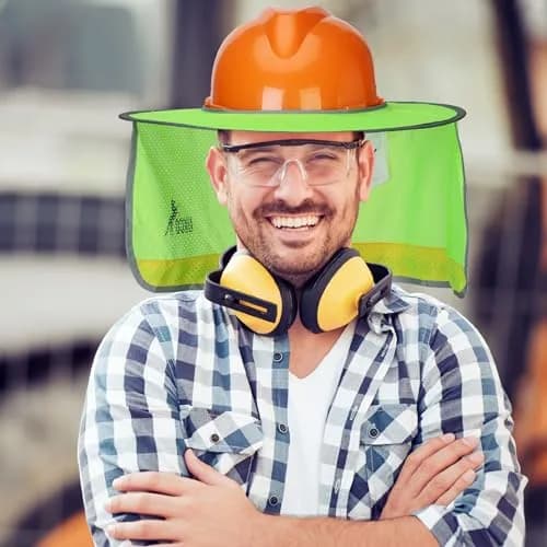 UNCO Industrial Hard Hat Sun Shield Green | Full & Standard Brim Mesh Sunshade with Reflective thumbnail 6