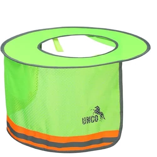 UNCO Industrial Hard Hat Sun Shield Green | Full & Standard Brim Mesh Sunshade with Reflective thumbnail 9