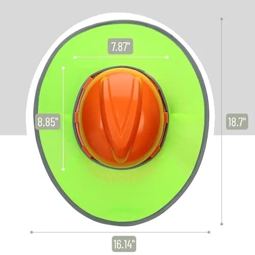 UNCO Industrial Hard Hat Sun Shield Green | Full & Standard Brim Mesh Sunshade with Reflective thumbnail 2