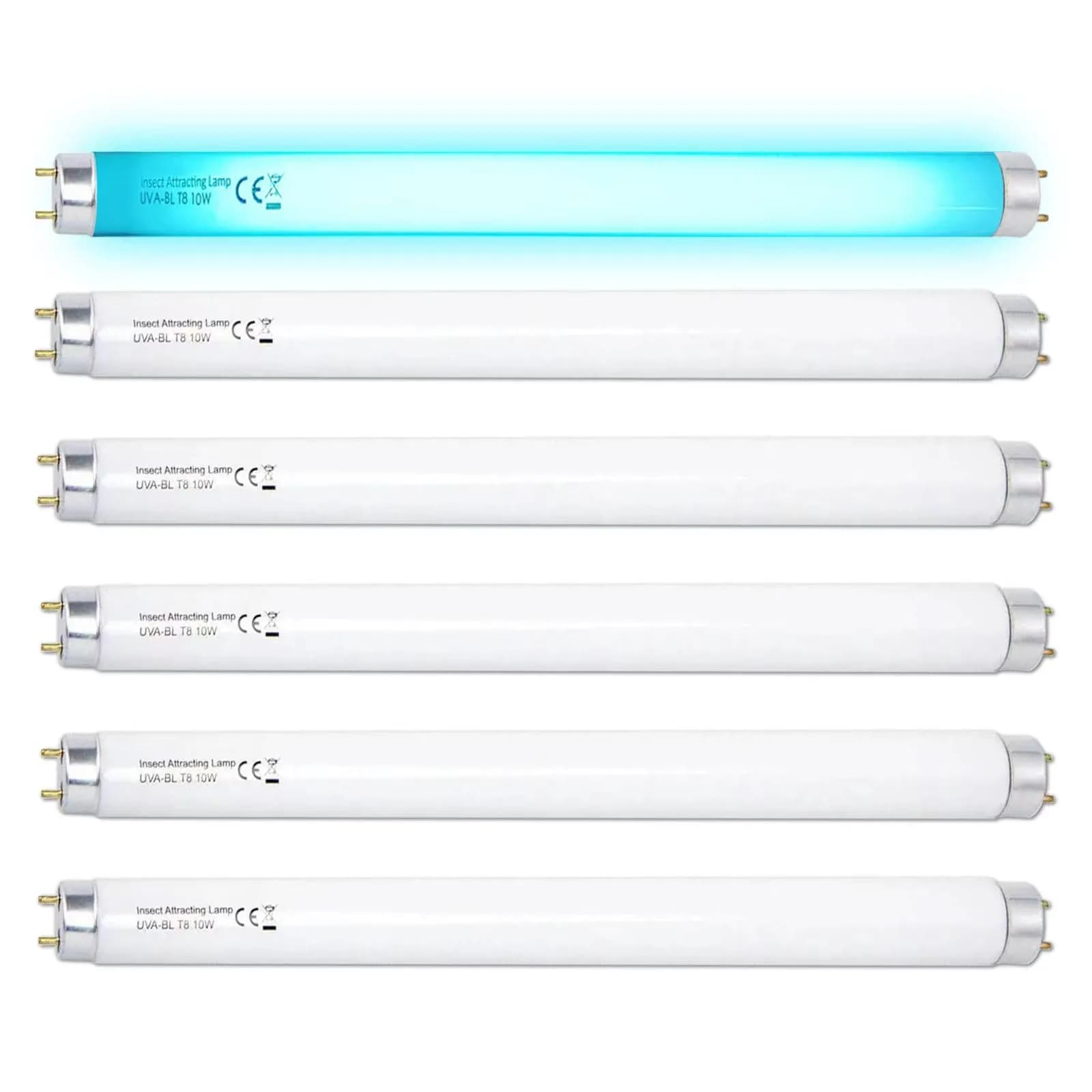 Konideke 6 Pack T8F10W BL 10W Fluorescent Black Light Bulbs 35.99 cm (13.78 inches) | 365nm Wavelength for Glow Effects