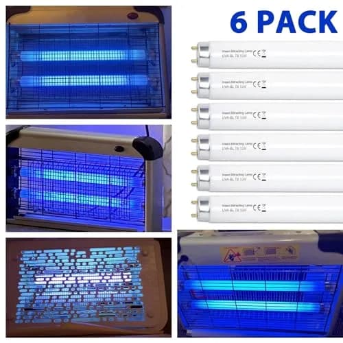 Konideke 6 Pack T8F10W BL 10W Fluorescent Black Light Bulbs 35.99 cm (13.78 inches) | 365nm Wavelength for Glow Effects thumbnail 4
