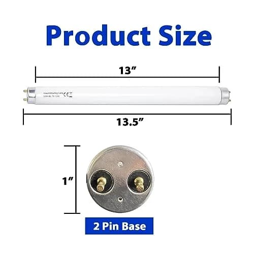 Konideke 6 Pack T8F10W BL 10W Fluorescent Black Light Bulbs 35.99 cm (13.78 inches) | 365nm Wavelength for Glow Effects thumbnail 2
