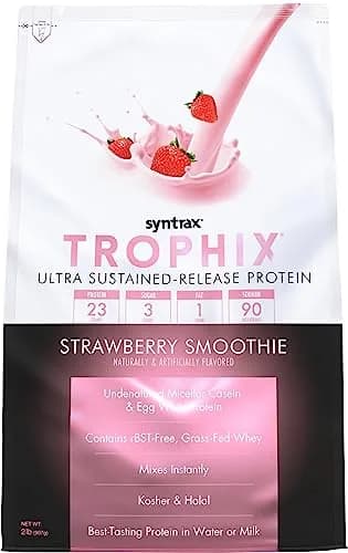 Syntrax Trophix Ultra Sustained-Release Protein, Strawberry Smoothie | Extended Amino Acid Delivery (70-120 chars) thumbnail 1