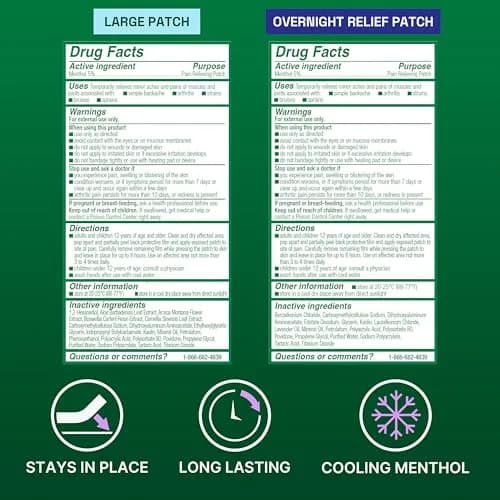 Biofreeze Day & Overnight Pain Relief Patches, 9 Count (6 Day, 3 Night) | Cooling Menthol for Arthritis & Muscle Pain thumbnail 5