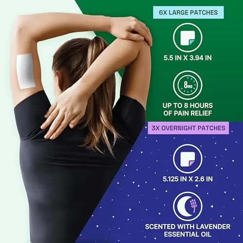 Biofreeze Day & Overnight Pain Relief Patches, 9 Count (6 Day, 3 Night) | Cooling Menthol for Arthritis & Muscle Pain thumbnail 3