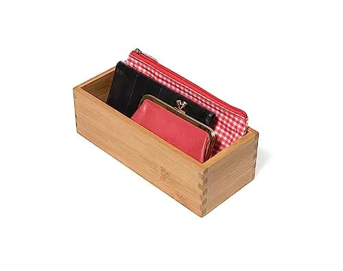Lipper International Bamboo Wood Utensil Holder Storage Box for Cooking Tools, 4" x 9 1/4" x 3" | Versatile Organizer for Kitchen, Makeup & Office thumbnail 9