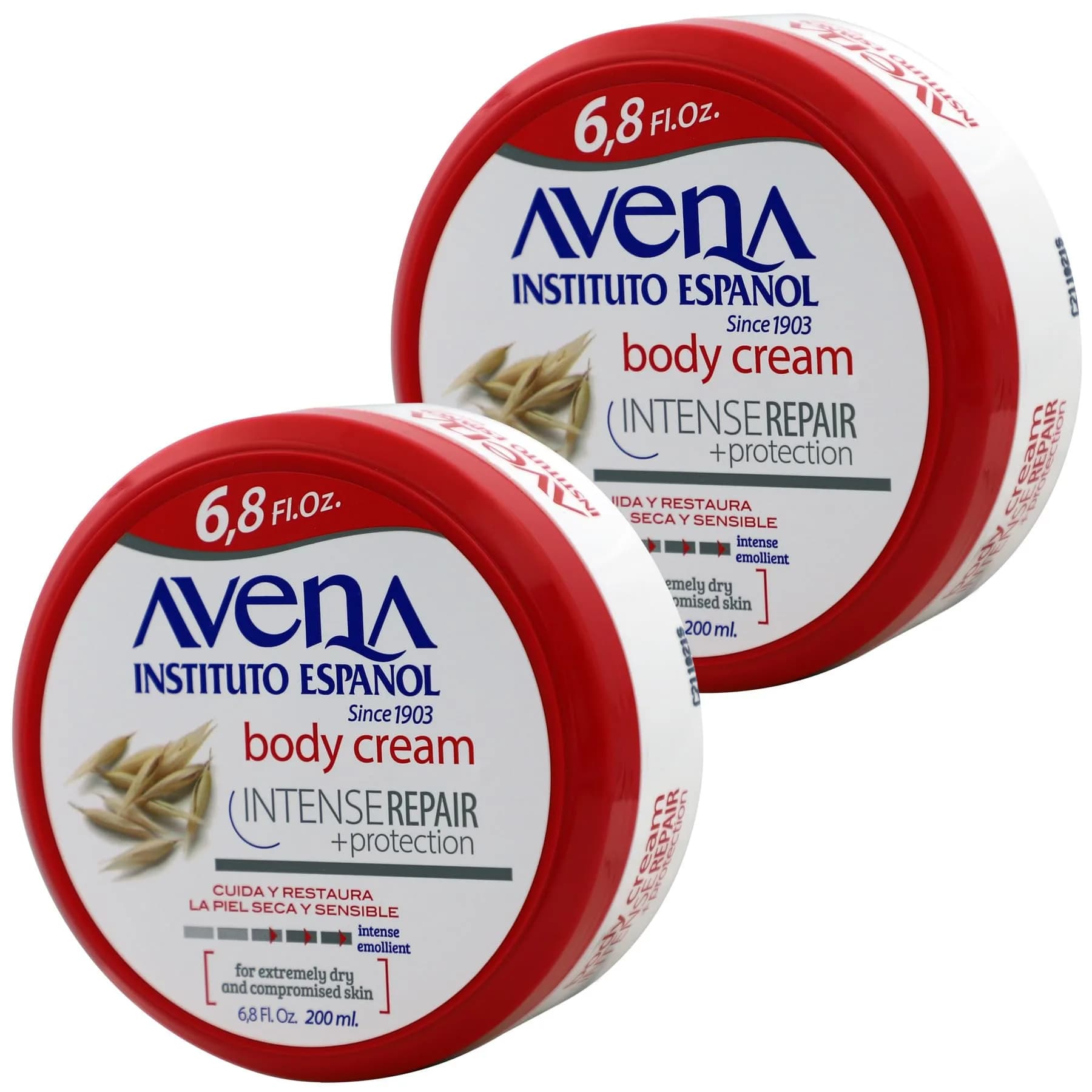 Avena Instituto Espanol Intense Repair Body Cream 6.8 Fl Oz | Soothes Sensitive Skin & Hydrates All Day — White