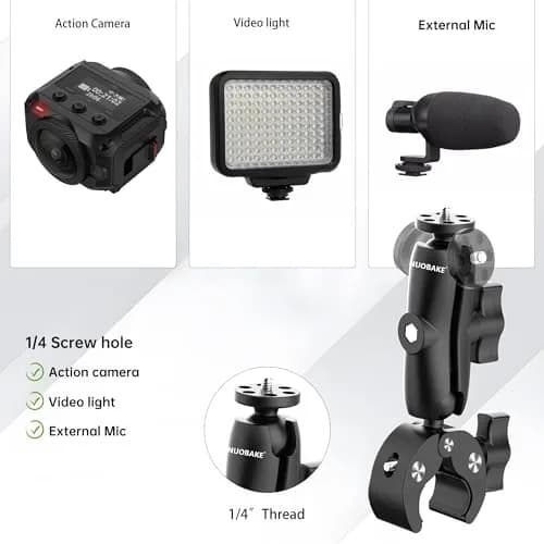 nuobake Universal Insta 360 X5 Motorcycle Bundle | 1/4" Camera Mount, Bike Mount Kit for Action Cameras thumbnail 4