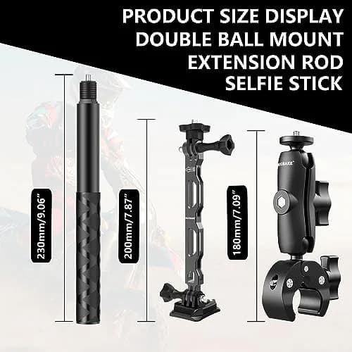 nuobake Universal Insta 360 X5 Motorcycle Bundle | 1/4" Camera Mount, Bike Mount Kit for Action Cameras thumbnail 7