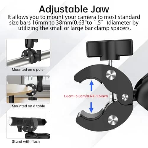 nuobake Universal Insta 360 X5 Motorcycle Bundle | 1/4" Camera Mount, Bike Mount Kit for Action Cameras thumbnail 8
