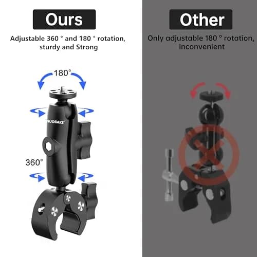 nuobake Universal Insta 360 X5 Motorcycle Bundle | 1/4" Camera Mount, Bike Mount Kit for Action Cameras thumbnail 9