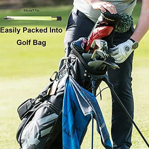 Eshan Golf Alignment Sticks with Storage Tube | Foldable Swing Training Aids for Beginners (Black, 48") thumbnail 5