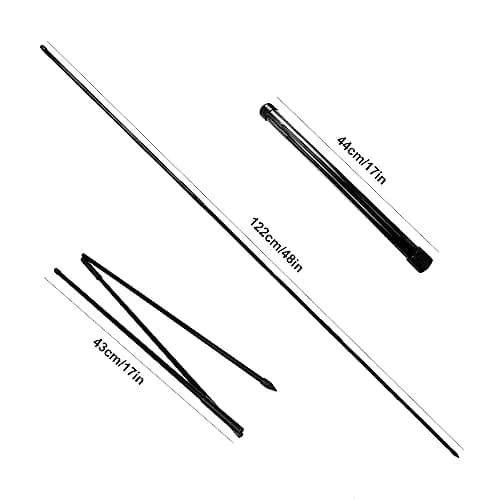 Eshan Golf Alignment Sticks with Storage Tube | Foldable Swing Training Aids for Beginners (Black, 48") thumbnail 2