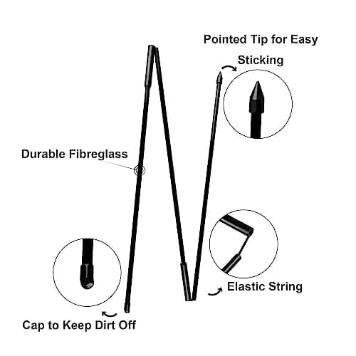 Eshan Golf Alignment Sticks with Storage Tube | Foldable Swing Training Aids for Beginners (Black, 48") thumbnail 3