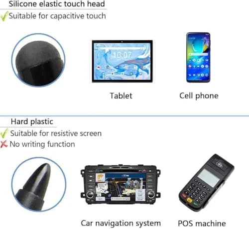 baolaili Universal Stylus Pens for Touch Screens (2-Pack, Black) | Dual Tip for Capacitive & Resistive Screens thumbnail 8