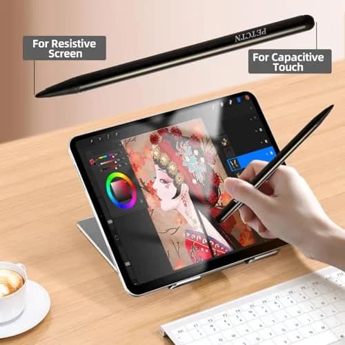 baolaili Universal Stylus Pens for Touch Screens (2-Pack, Black) | Dual Tip for Capacitive & Resistive Screens thumbnail 3