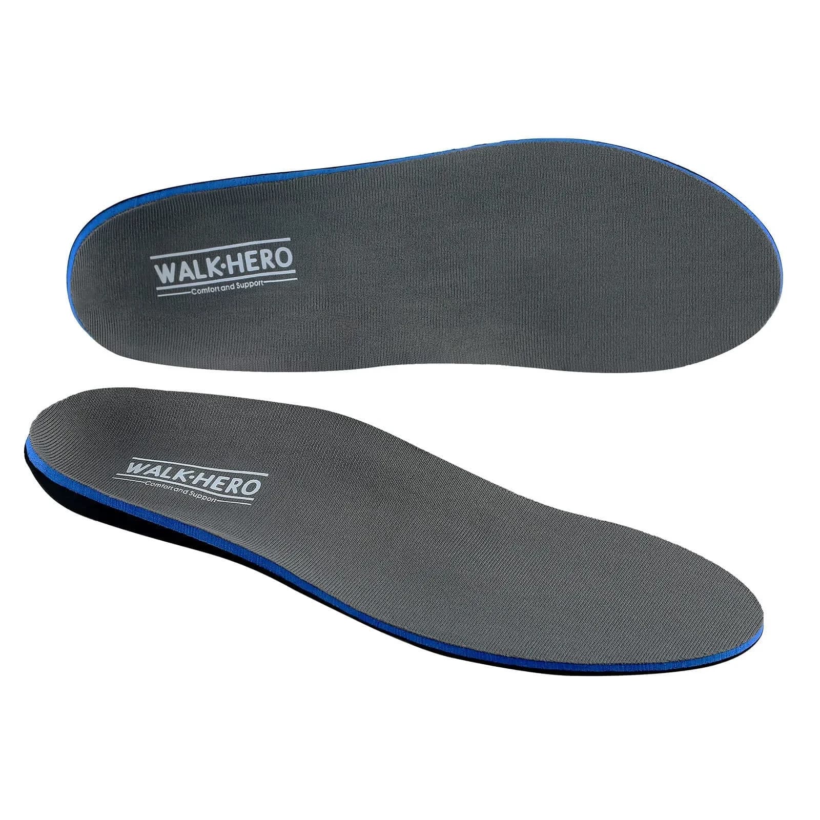 WALK·HERO Arch Support Inserts for Women Men, Relieve Plantar Fasciitis, Gray, 1 Pair | FDA Approved High Arch Orthotics - main product image