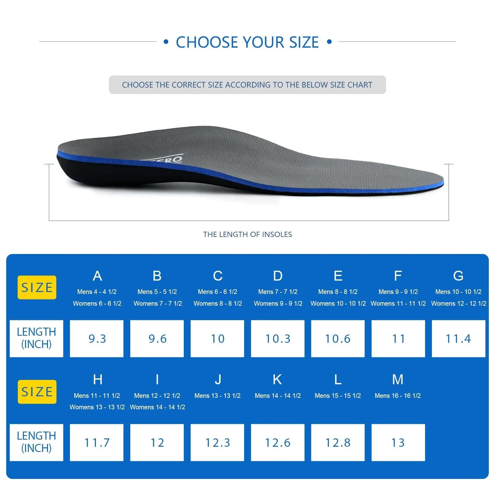 WALK·HERO COMFORT AND SUPPORT Arch Supports for Plantar Fasciitis, Mens 6-6 1/2 | Womens 8-8 1/2 | FDA Approved - view 6