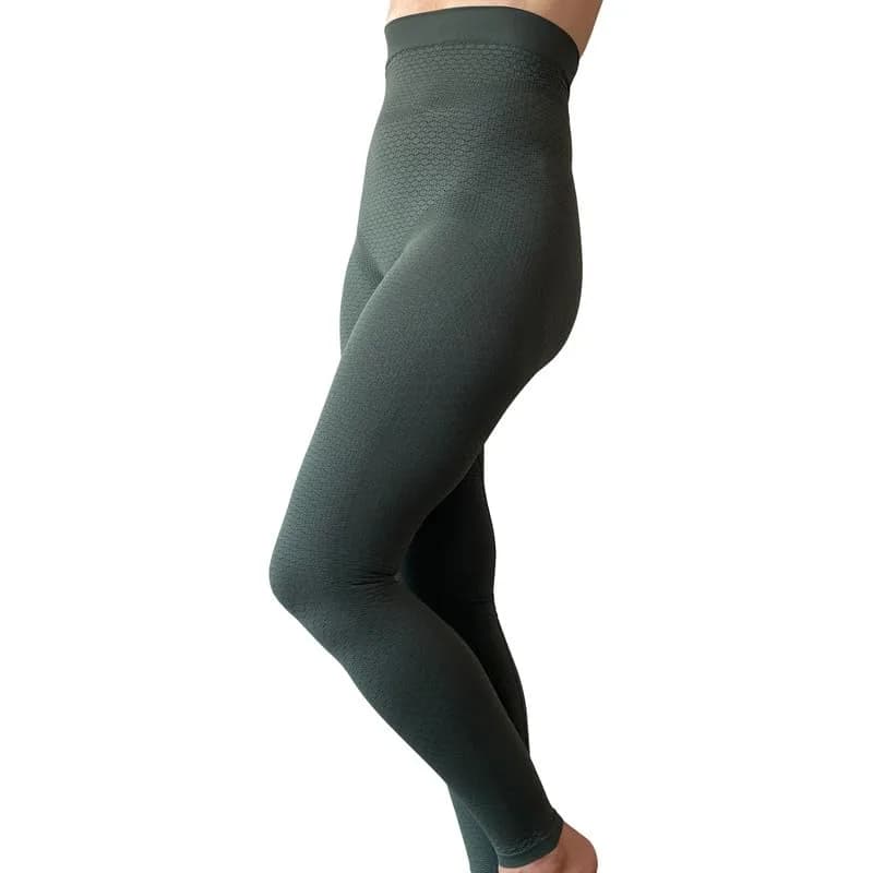 Bioflect Compression Leggings with Bioactive Raised Massaging Knit | Support & Comfort in Olive M/L thumbnail 2