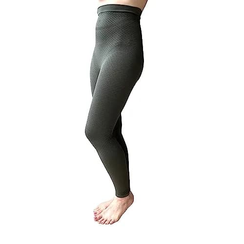 Bioflect Compression Leggings with Bioactive Raised Massaging Knit | Support & Comfort in Olive M/L thumbnail 3