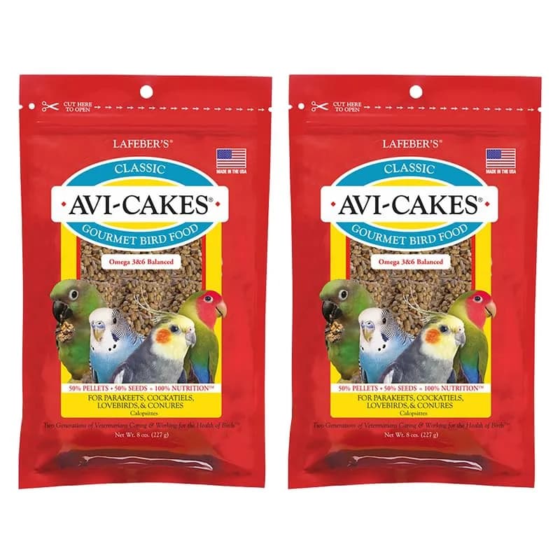 LAFEBER'S Classic Avi-Cakes Pet Bird Food 16 oz (454 g) | Non-GMO & Human-Grade Ingredients for Small Birds - main product image