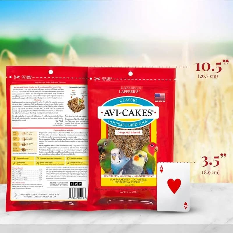 LAFEBER'S Classic Avi-Cakes Pet Bird Food 16 oz (454 g) | Non-GMO & Human-Grade Ingredients for Small Birds thumbnail 6