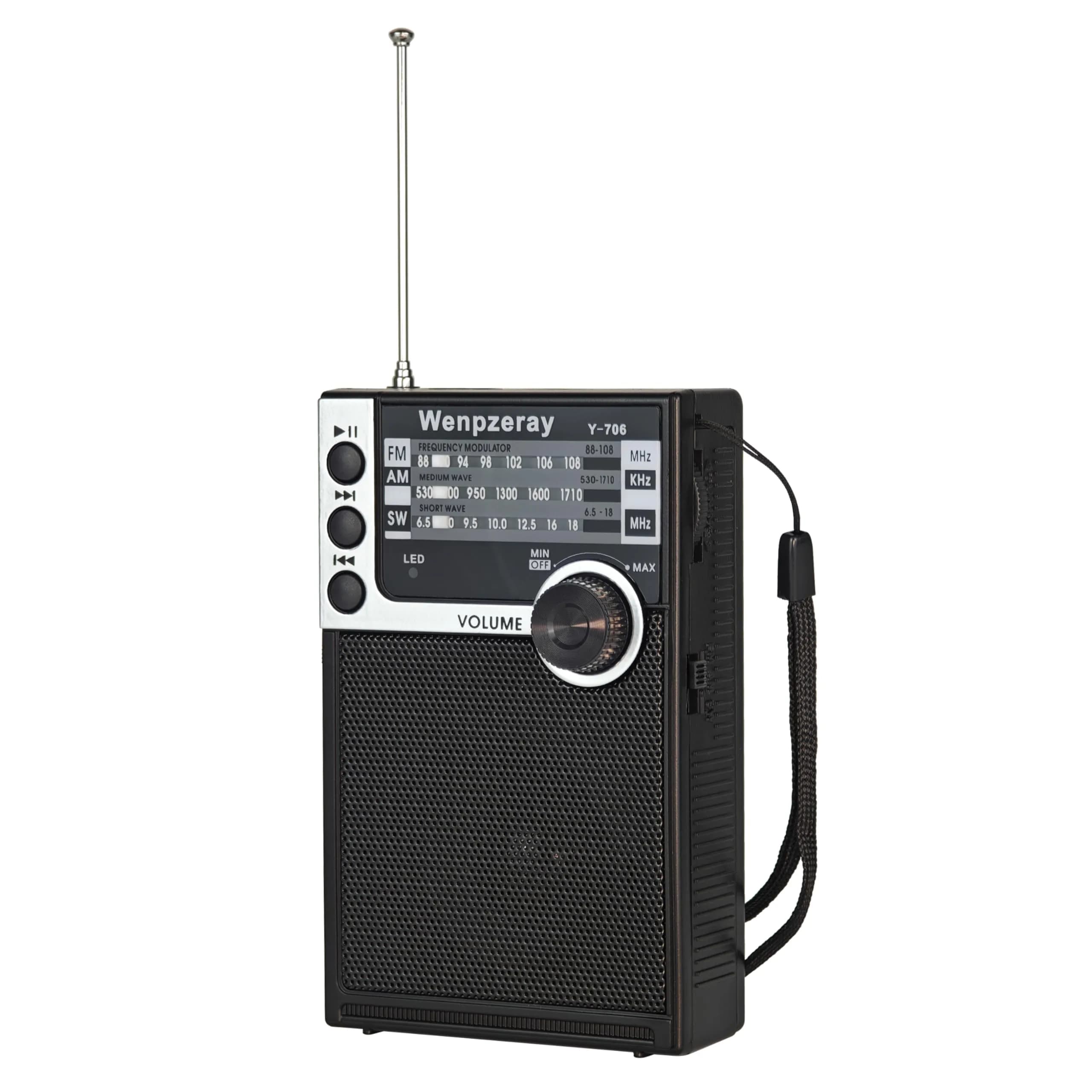 WENPZERAY Y706 Retro Pocket Radio AM FM SW | Portable Battery Powered BT Speaker Receiver - main product image