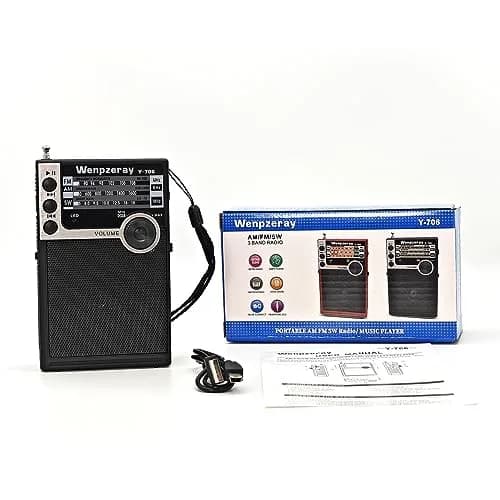 WENPZERAY Y706 Retro Pocket Radio AM FM SW | Portable Battery Powered BT Speaker Receiver thumbnail 8