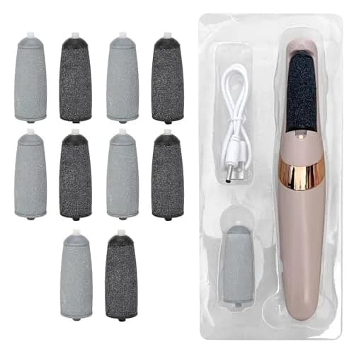 Zerone Replacement Roller Heads for Electric Foot File 10pc (Coarse & Fine) | Sandstone & ABS thumbnail 1