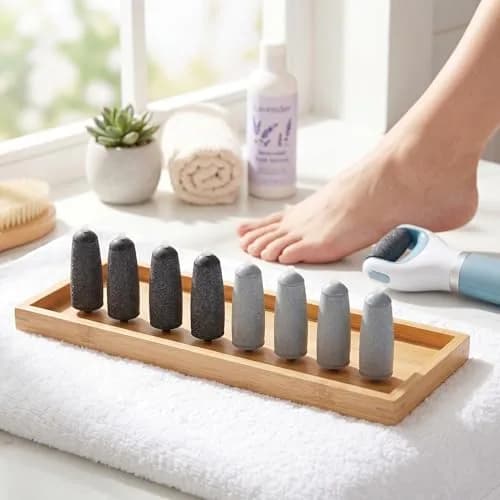 Zerone Replacement Roller Heads for Electric Foot File 10pc (Coarse & Fine) | Sandstone & ABS thumbnail 3