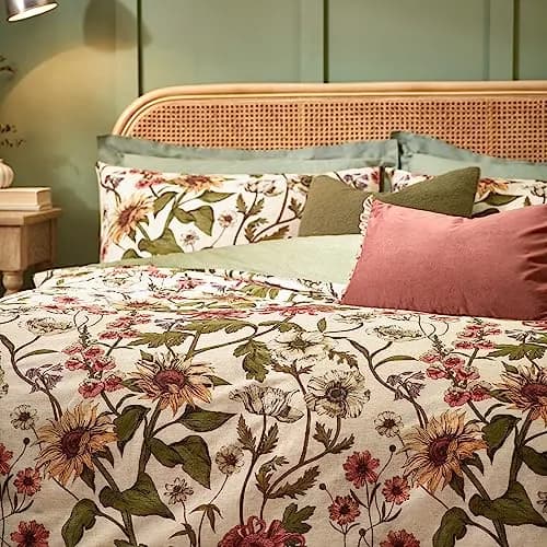 furn. Wallflower Super King Duvet Set | Vintage Botanical Cotton Rich Bedding (Super King) thumbnail 3