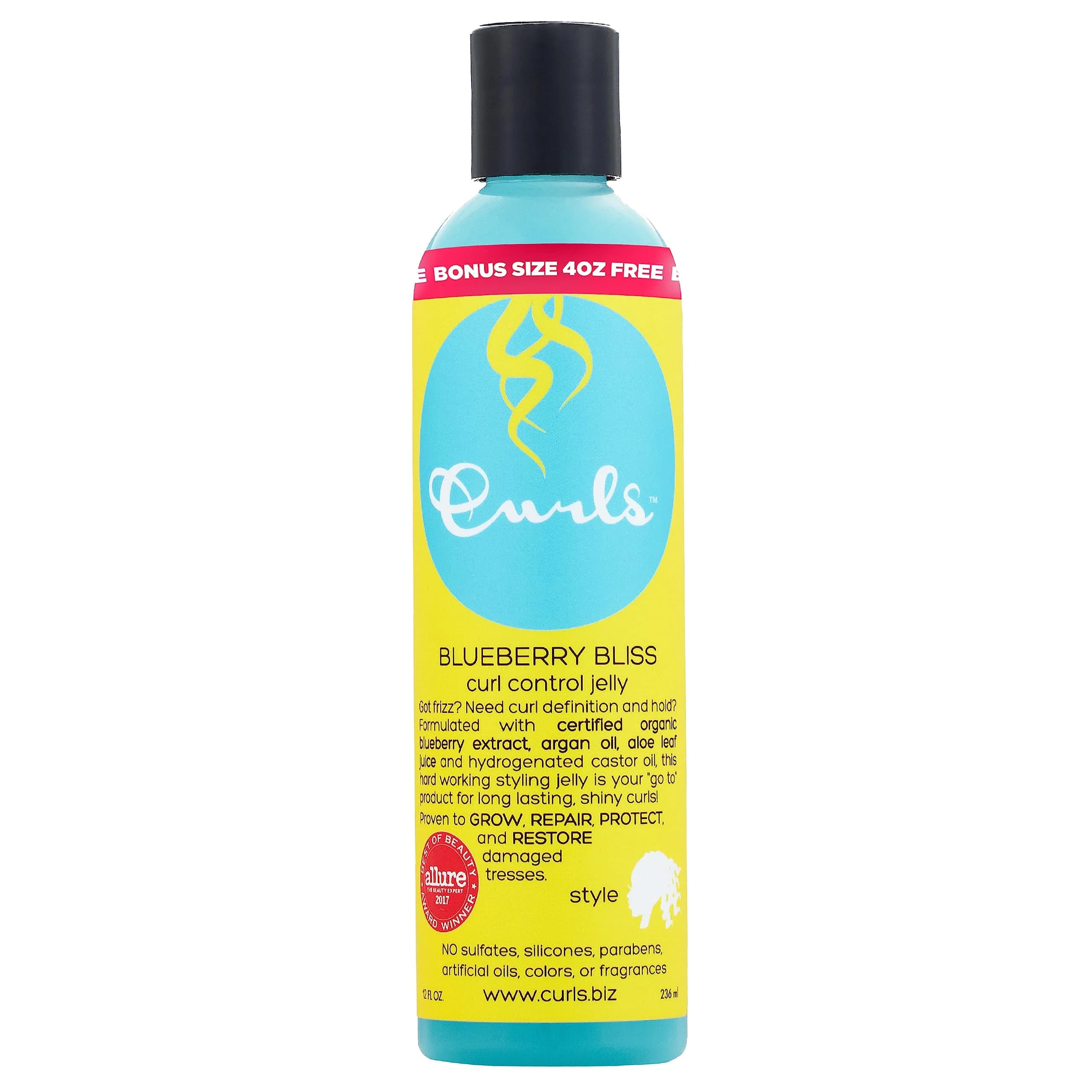 Curls Blueberry Bliss Control Jelly 236ml (8 oz) | Define & Defrizz Curly Hair Styler — 355ml (12 oz)