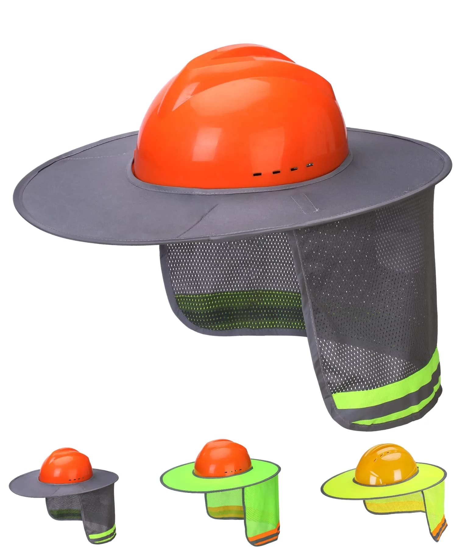 UNCO Industrial Hard Hat Sun Shield Grey | Mesh & Reflective Full Brim Accessory