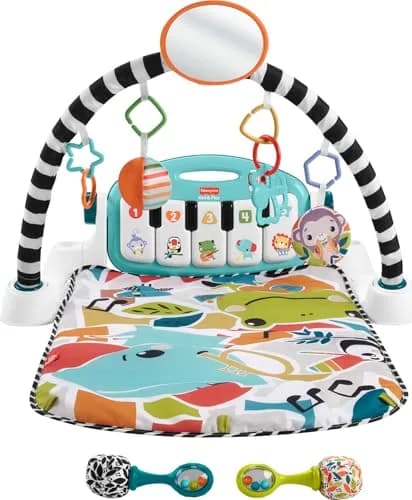 Fisher-Price Glow and Grow Kick & Play Piano Gym with Maracas | 91cm (36in) x 71cm (28in) Playmat | Ages 0+ Months thumbnail 4