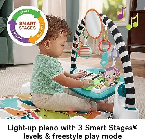 Fisher-Price Glow and Grow Kick & Play Piano Gym with Maracas | 91cm (36in) x 71cm (28in) Playmat | Ages 0+ Months thumbnail 5