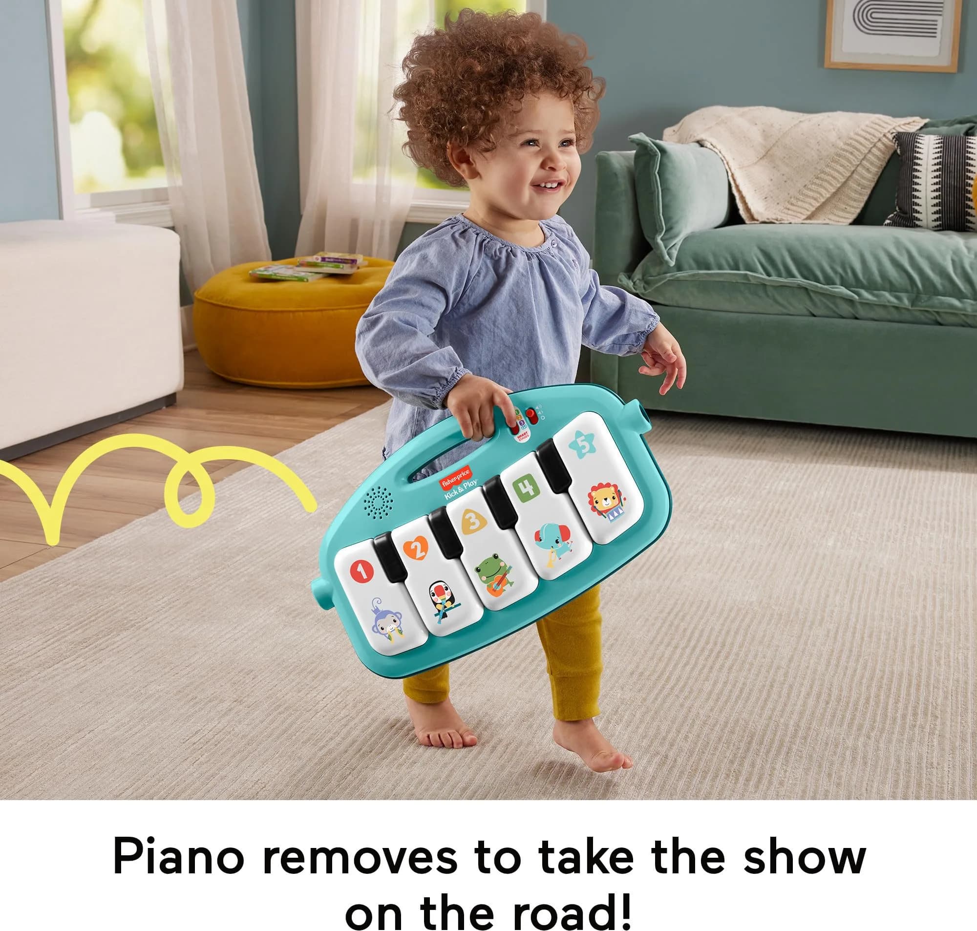 Fisher-Price Glow and Grow Kick & Play Piano Gym with Maracas | 91cm (36in) x 71cm (28in) Playmat | Ages 0+ Months - view 6