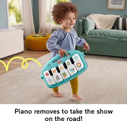 Fisher-Price Glow and Grow Kick & Play Piano Gym with Maracas | 91cm (36in) x 71cm (28in) Playmat | Ages 0+ Months thumbnail 6