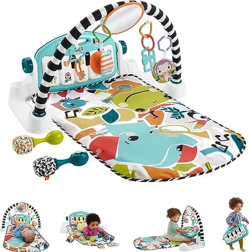 Fisher-Price Glow and Grow Kick & Play Piano Gym with Maracas | 91cm (36in) x 71cm (28in) Playmat | Ages 0+ Months thumbnail 1