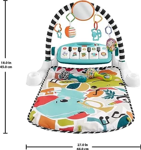 Fisher-Price Glow and Grow Kick & Play Piano Gym with Maracas | 91cm (36in) x 71cm (28in) Playmat | Ages 0+ Months thumbnail 7